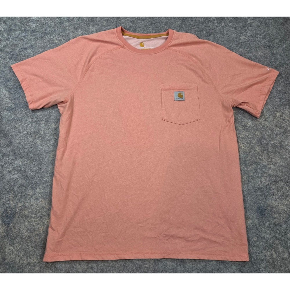 Carhartt Force Mens Relaxed Fit Pocket T-Shirt Salmon Pink Large 100410 P04